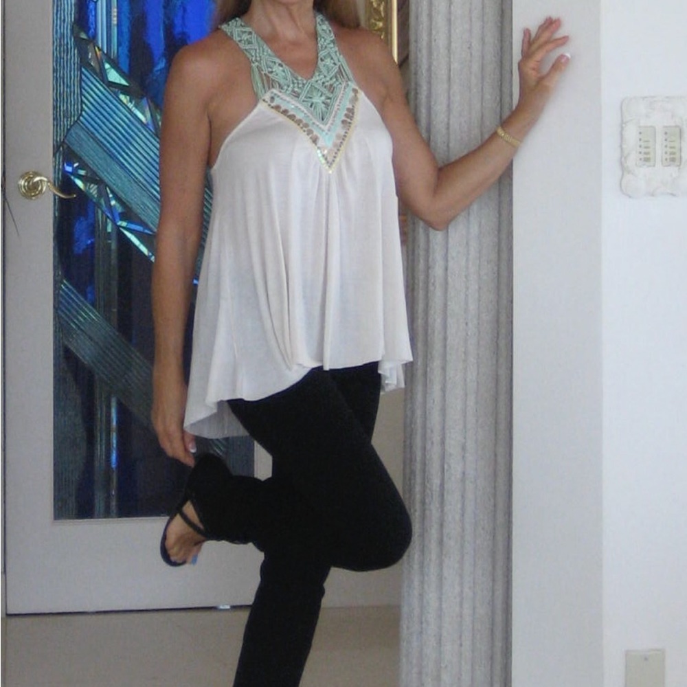 Guess by Marciano sleeveless beaded top